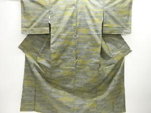 横段に幾何学模様織り出し本場大島紬着物